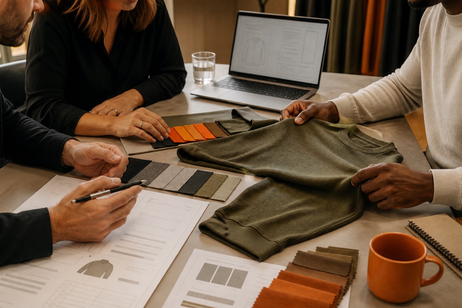 Conceptual international buyer and textile specialist project briefing